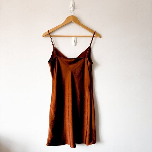 Aritzia Wilfred Mini Only Slip Dress Rustwood Terracotta Size Medium - Picture 5 of 7